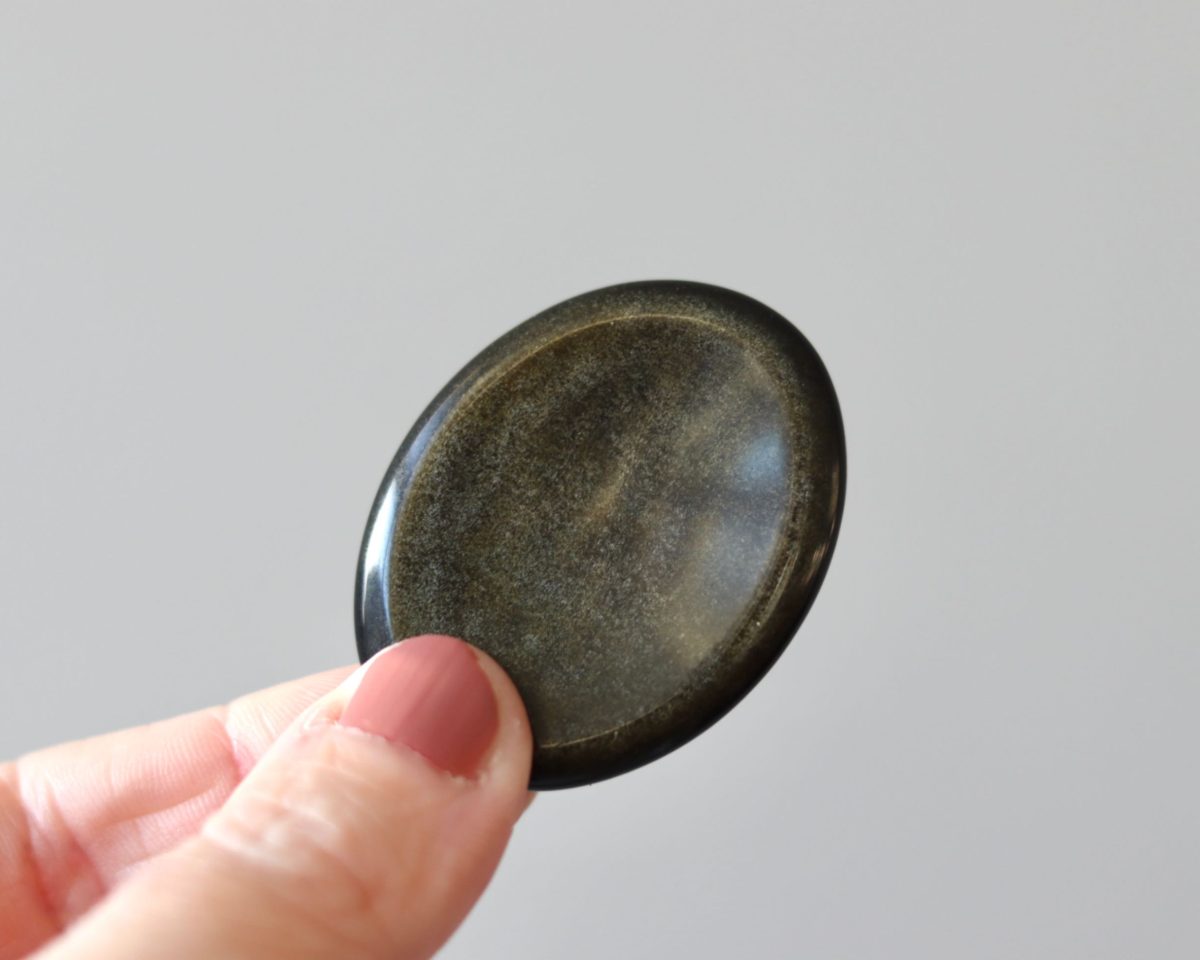 Beschermende worry stone goud obsidiaan